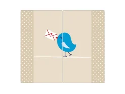 Banjado Herdabdeckplatte Glas 2 Teilig Je 30x52CM Schneidebrett Herdabdeckung Mit Motiv Liebesbrief