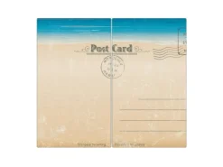 Banjado Herdabdeckplatte Glas 2 Teilig Je 30x52CM Schneidebrett Herdabdeckung Mit Motiv Postkarte