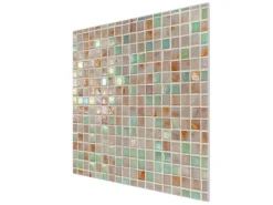 Banjado Herdabdeckplatte Glas 1 Teilig 60x52CM Schneidebrett Herdabdeckung Mit Motiv Grüne Fliesen