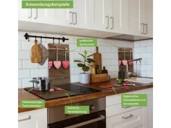 Banjado Herdabdeckplatte Glas 2 Teilig Je 30x52CM Schneidebrett Herdabdeckung Mit Motiv Kleine Herzen