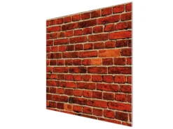 Banjado Herdabdeckplatte Glas 1 Teilig 60x52CM Schneidebrett Herdabdeckung Mit Motiv Ziegelwand