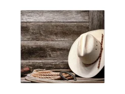 Banjado Herdabdeckplatte Glas 1 Teilig 60x52CM Schneidebrett Herdabdeckung Mit Motiv Linedance Set