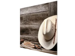 Banjado Herdabdeckplatte Glas 1 Teilig 60x52CM Schneidebrett Herdabdeckung Mit Motiv Linedance Set