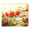 Banjado Herdabdeckplatte Glas 1 Teilig 60x52CM Schneidebrett Herdabdeckung Mit Motiv Kamille Und Mohn
