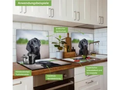 Banjado Herdabdeckplatte Glas 1 Teilig 60x52CM Schneidebrett Herdabdeckung Mit Motiv Paolo