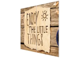 Banjado Herdabdeckplatte Glas 2 Teilig Je 30x52CM Schneidebrett Herdabdeckung Mit Motiv Happy Day