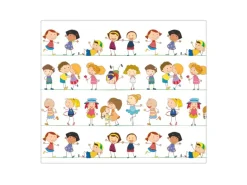 Banjado Herdabdeckplatte Glas 1 Teilig 60x52CM Schneidebrett Herdabdeckung Mit Motiv Kinder