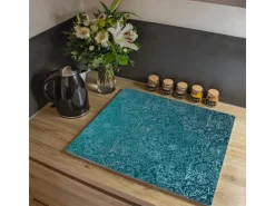 Banjado Herdabdeckplatte Glas 1 Teilig 60x52CM Schneidebrett Herdabdeckung Mit Motiv Mandala Landschaft