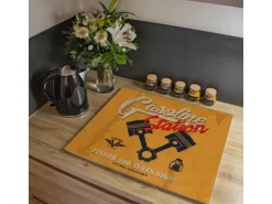 Banjado Herdabdeckplatte Glas 1 Teilig 60x52CM Schneidebrett Herdabdeckung Mit Motiv Gasoline Station