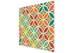 Banjado Herdabdeckplatte Glas 1 Teilig 60x52CM Schneidebrett Herdabdeckung Mit Motiv Diamant Muster