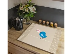 Banjado Herdabdeckplatte Glas 1 Teilig 60x52CM Schneidebrett Herdabdeckung Mit Motiv Liebesbrief