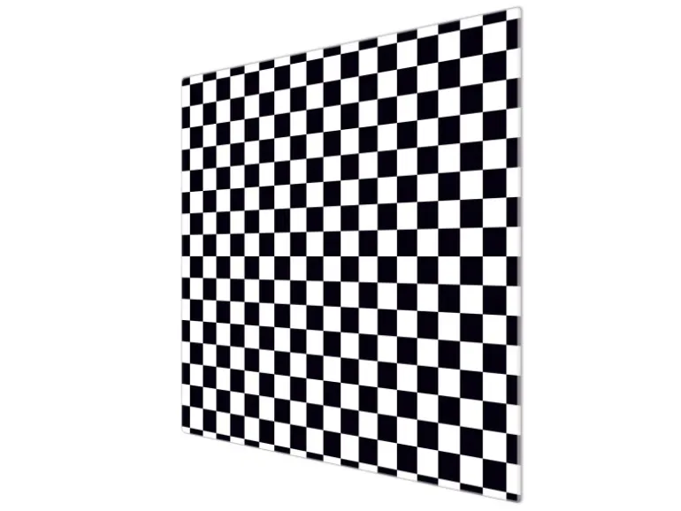 Banjado Herdabdeckplatte Glas 1 Teilig 60x52CM Schneidebrett Herdabdeckung Mit Motiv Karo Schwarz