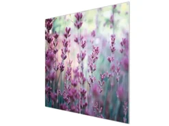 Banjado Herdabdeckplatte Glas 2 Teilig Je 30x52CM Schneidebrett Herdabdeckung Mit Motiv Lavendel 2