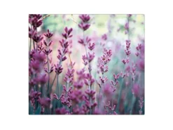 Banjado Herdabdeckplatte Glas 1 Teilig 60x52CM Schneidebrett Herdabdeckung Mit Motiv Lavendel 2