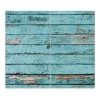 Banjado Herdabdeckplatte Glas 2 Teilig Je 30x52CM Schneidebrett Herdabdeckung Mit Motiv Blaue Holzlatten