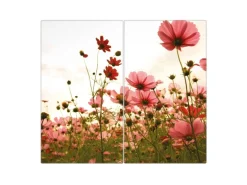 Banjado Herdabdeckplatte Glas 2 Teilig Je 30x52CM Schneidebrett Herdabdeckung Mit Motiv Schmuckkörbchen