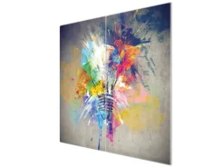 Banjado Herdabdeckplatte Glas 2 Teilig Je 30x52CM Schneidebrett Herdabdeckung Mit Motiv Idee