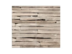 Banjado Herdabdeckplatte Glas 2 Teilig Je 30x52CM Schneidebrett Herdabdeckung Mit Motiv Steinplatten