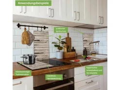 Banjado Herdabdeckplatte Glas 2 Teilig Je 30x52CM Schneidebrett Herdabdeckung Mit Motiv Steinplatten