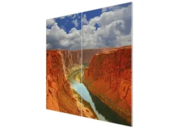 Banjado Herdabdeckplatte Glas 2 Teilig Je 30x52CM Schneidebrett Herdabdeckung Mit Motiv Grand Canyon