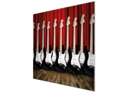 Banjado Herdabdeckplatte Glas 1 Teilig 60x52CM Schneidebrett Herdabdeckung Mit Motiv E-Gitarren