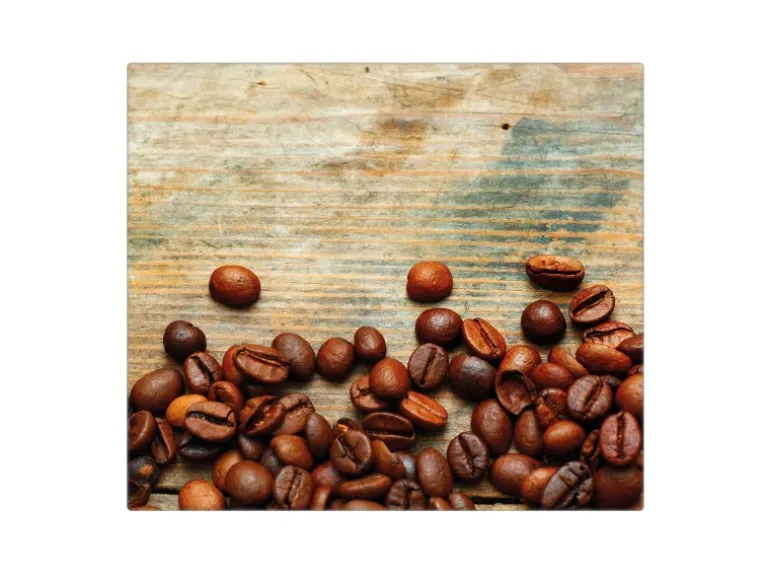 Banjado Herdabdeckplatte Glas 1 Teilig 60x52CM Schneidebrett Herdabdeckung Mit Motiv Kaffeebohnen