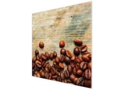 Banjado Herdabdeckplatte Glas 1 Teilig 60x52CM Schneidebrett Herdabdeckung Mit Motiv Kaffeebohnen