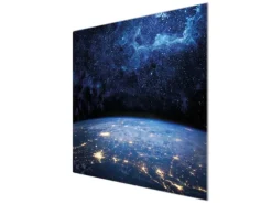 Banjado Herdabdeckplatte Glas 1 Teilig 60x52CM Schneidebrett Herdabdeckung Mit Motiv Galaxie