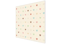 Banjado Herdabdeckplatte Glas 1 Teilig 60x52CM Schneidebrett Herdabdeckung Mit Motiv Herzen Bunt