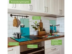 Banjado Herdabdeckplatte Glas 2 Teilig Je 30x52CM Schneidebrett Herdabdeckung Mit Motiv Rettet Die Wale