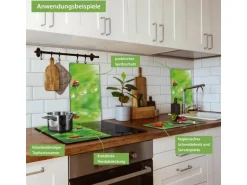 Banjado Herdabdeckplatte Glas 2 Teilig Je 30x52CM Schneidebrett Herdabdeckung Mit Motiv Für Jeden Einen