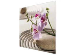 Banjado Herdabdeckplatte Glas 1 Teilig 60x52CM Schneidebrett Herdabdeckung Mit Motiv Zen Relax