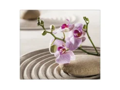 Banjado Herdabdeckplatte Glas 1 Teilig 60x52CM Schneidebrett Herdabdeckung Mit Motiv Zen Relax