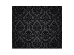 Banjado Herdabdeckplatte Glas 2 Teilig Je 30x52CM Schneidebrett Herdabdeckung Mit Motiv Black Deluxe