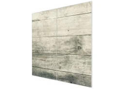 Banjado Herdabdeckplatte Glas 2 Teilig Je 30x52CM Schneidebrett Herdabdeckung Mit Motiv Graue Planken