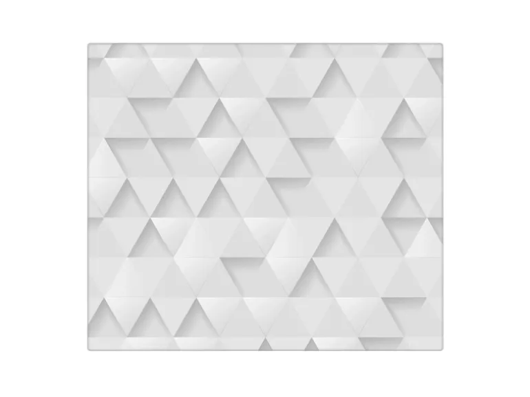 Banjado Herdabdeckplatte Glas 1 Teilig 60x52CM Schneidebrett Herdabdeckung Mit Motiv Weisse Dreiecke