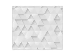 Banjado Herdabdeckplatte Glas 1 Teilig 60x52CM Schneidebrett Herdabdeckung Mit Motiv Weisse Dreiecke