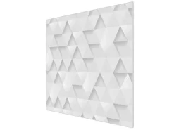 Banjado Herdabdeckplatte Glas 1 Teilig 60x52CM Schneidebrett Herdabdeckung Mit Motiv Weisse Dreiecke