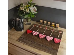 Banjado Herdabdeckplatte Glas 1 Teilig 60x52CM Schneidebrett Herdabdeckung Mit Motiv Kleine Herzen