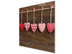 Banjado Herdabdeckplatte Glas 1 Teilig 60x52CM Schneidebrett Herdabdeckung Mit Motiv Kleine Herzen