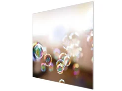 Banjado Herdabdeckplatte Glas 1 Teilig 60x52CM Schneidebrett Herdabdeckung Mit Motiv Seifenblasen