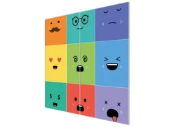 Banjado Herdabdeckplatte Glas 2 Teilig Je 30x52CM Schneidebrett Herdabdeckung Mit Motiv Neun Keinenasen