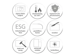 Banjado Herdabdeckplatte Glas 1 Teilig 60x52CM Schneidebrett Herdabdeckung Mit Motiv Nautilus