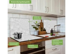 Banjado Herdabdeckplatte Glas 1 Teilig 60x52CM Schneidebrett Herdabdeckung Mit Motiv Nautilus