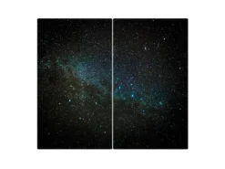 Banjado Herdabdeckplatte Glas 2 Teilig Je 30x52CM Schneidebrett Herdabdeckung Mit Motiv Nachthimmel