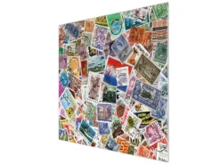 Banjado Herdabdeckplatte Glas 1 Teilig 60x52CM Schneidebrett Herdabdeckung Mit Motiv Briefmarken