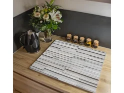 Banjado Herdabdeckplatte Glas 1 Teilig 60x52CM Schneidebrett Herdabdeckung Mit Motiv Relief