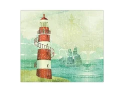 Banjado Herdabdeckplatte Glas 1 Teilig 60x52CM Schneidebrett Herdabdeckung Mit Motiv Alter Leuchtturm