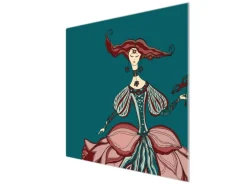 Banjado Herdabdeckplatte Glas 1 Teilig 60x52CM Schneidebrett Herdabdeckung Mit Motiv Miss Chantal