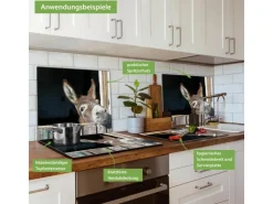 Banjado Herdabdeckplatte Glas 1 Teilig 60x52CM Schneidebrett Herdabdeckung Mit Motiv Nicki